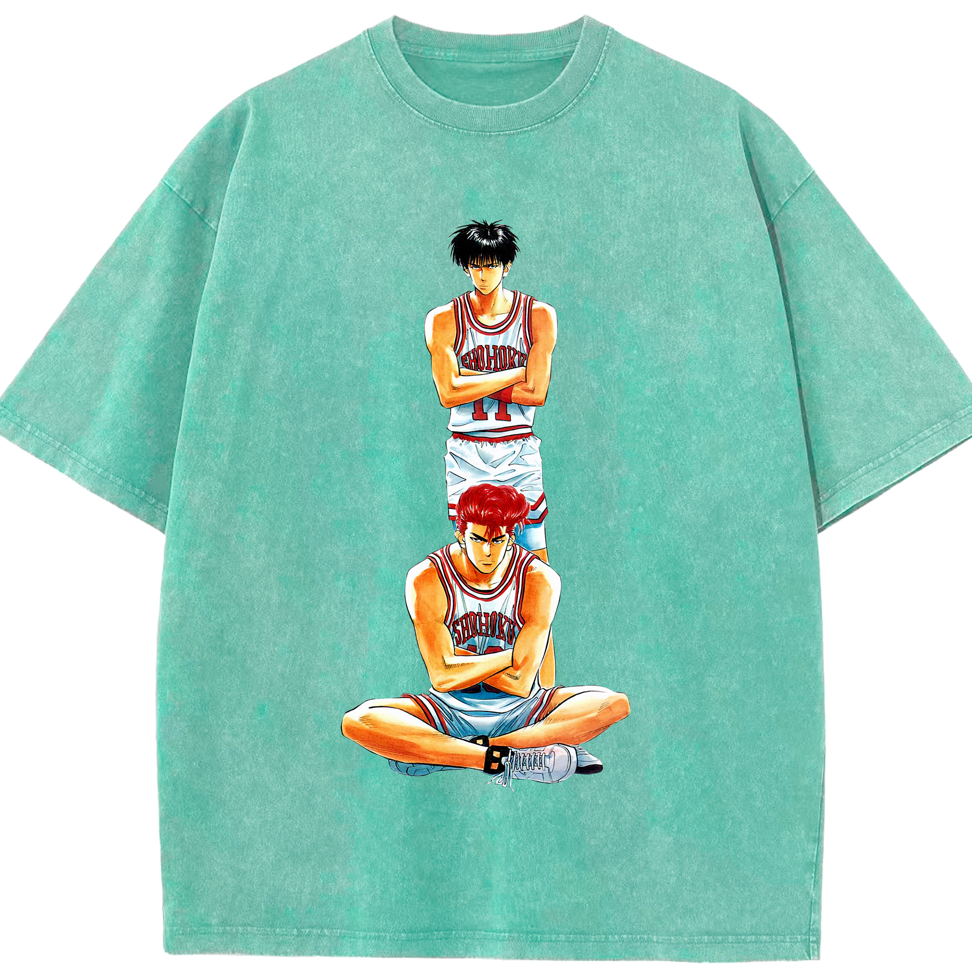 （画像用） SLAM DUNK／スラムダンク 綿100% ヴィンテージ風 半袖Tシャツ（フロントプリント）